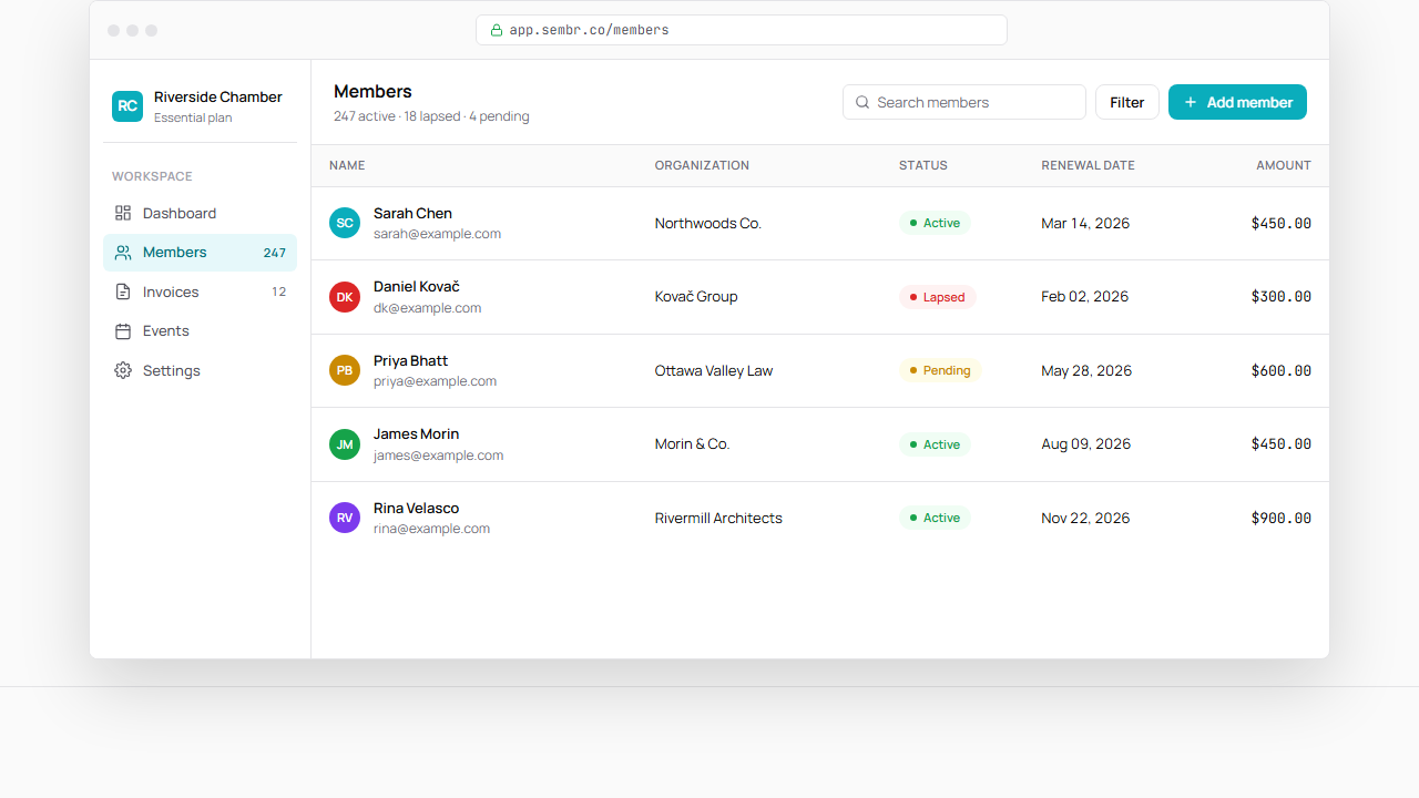 Sembr members directory